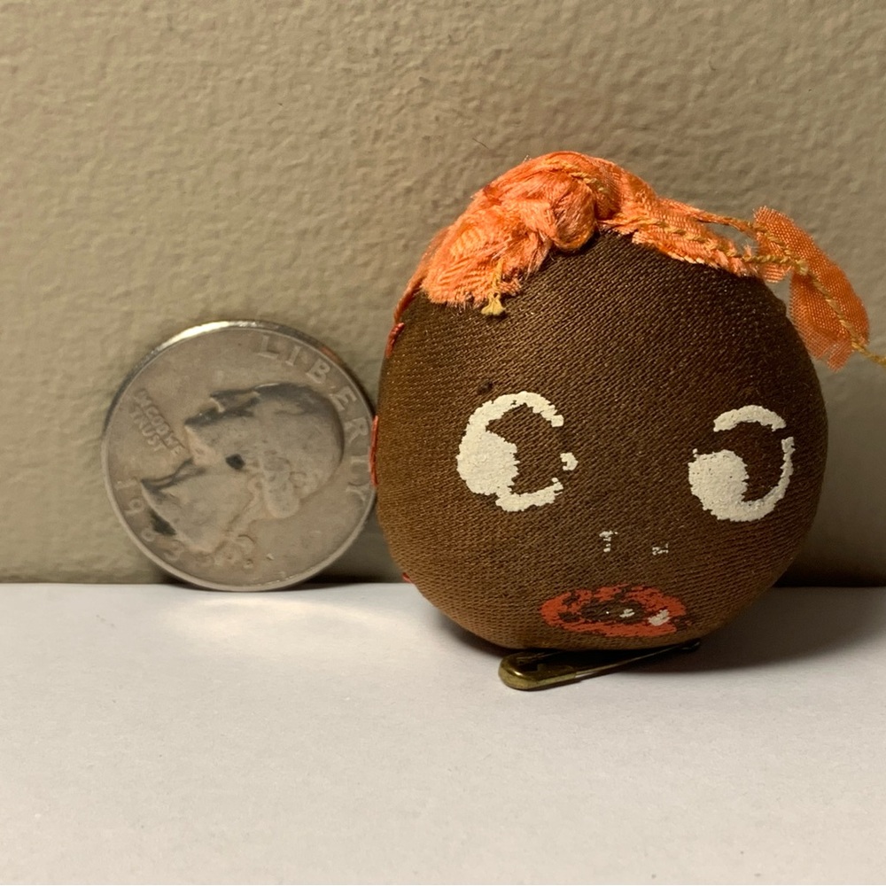 Vintage Black Americana Handmade Tiny Sewing Pin Cushion Collectible